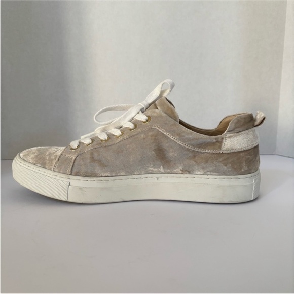 M Gemi Palestra Velvet Sneakers Italian Designer Shoes Beige Size 38 US 7.5 8 - Picture 5 of 12